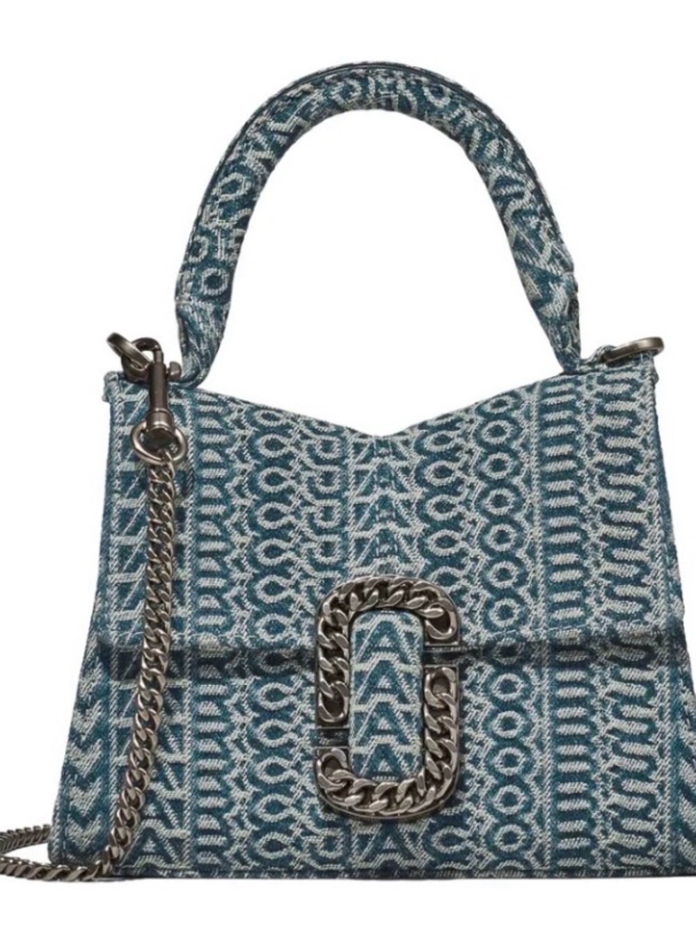 Marc Jacobs The St. Marc Mini Top Handle Bag in Washed Monogram Denim &Dust bag.